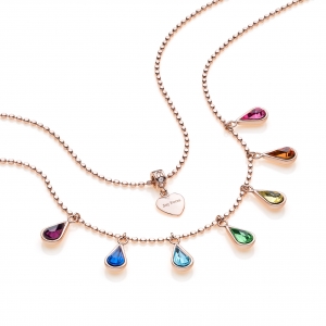 Silver necklace with crystals